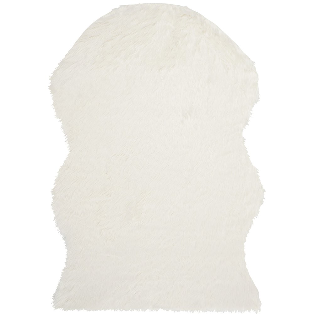 FAUX SHEEP SKIN, IVORY, 4' X 6', Area Rug, FSS115A-4. Picture 3