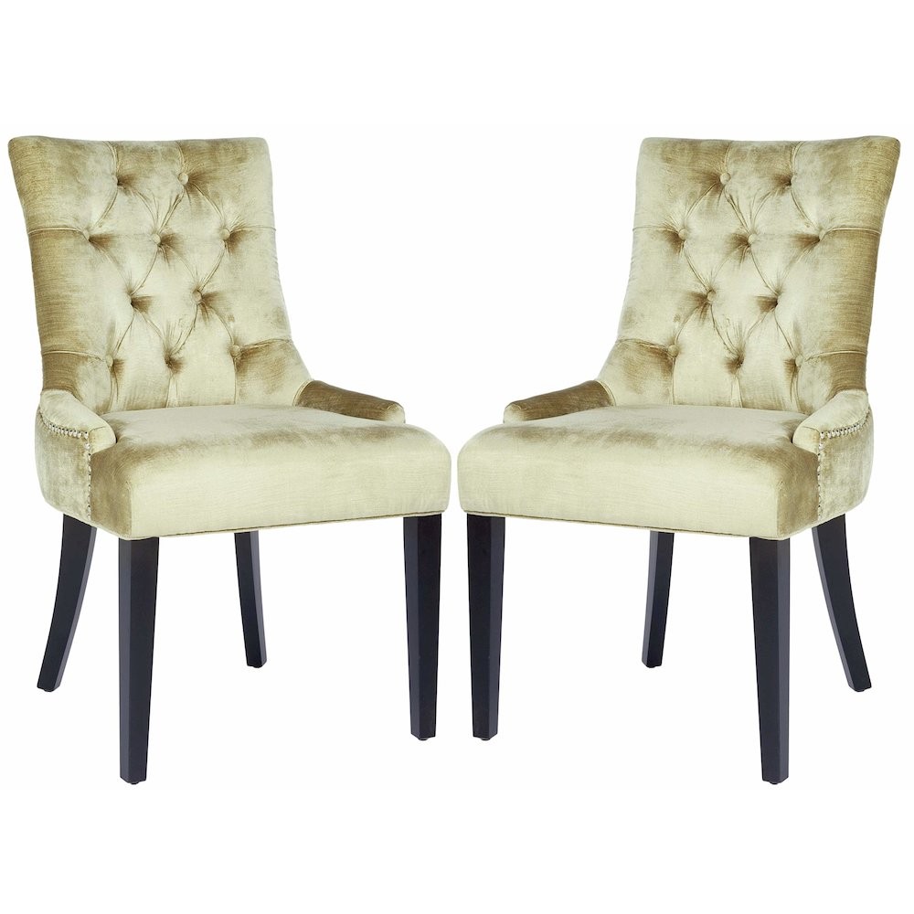 ABBY 19''H TUFTED SIDE CHAIRS (SET OF 2) - SILVER NAIL HEADS, MCR4701E-SET2. Picture 1