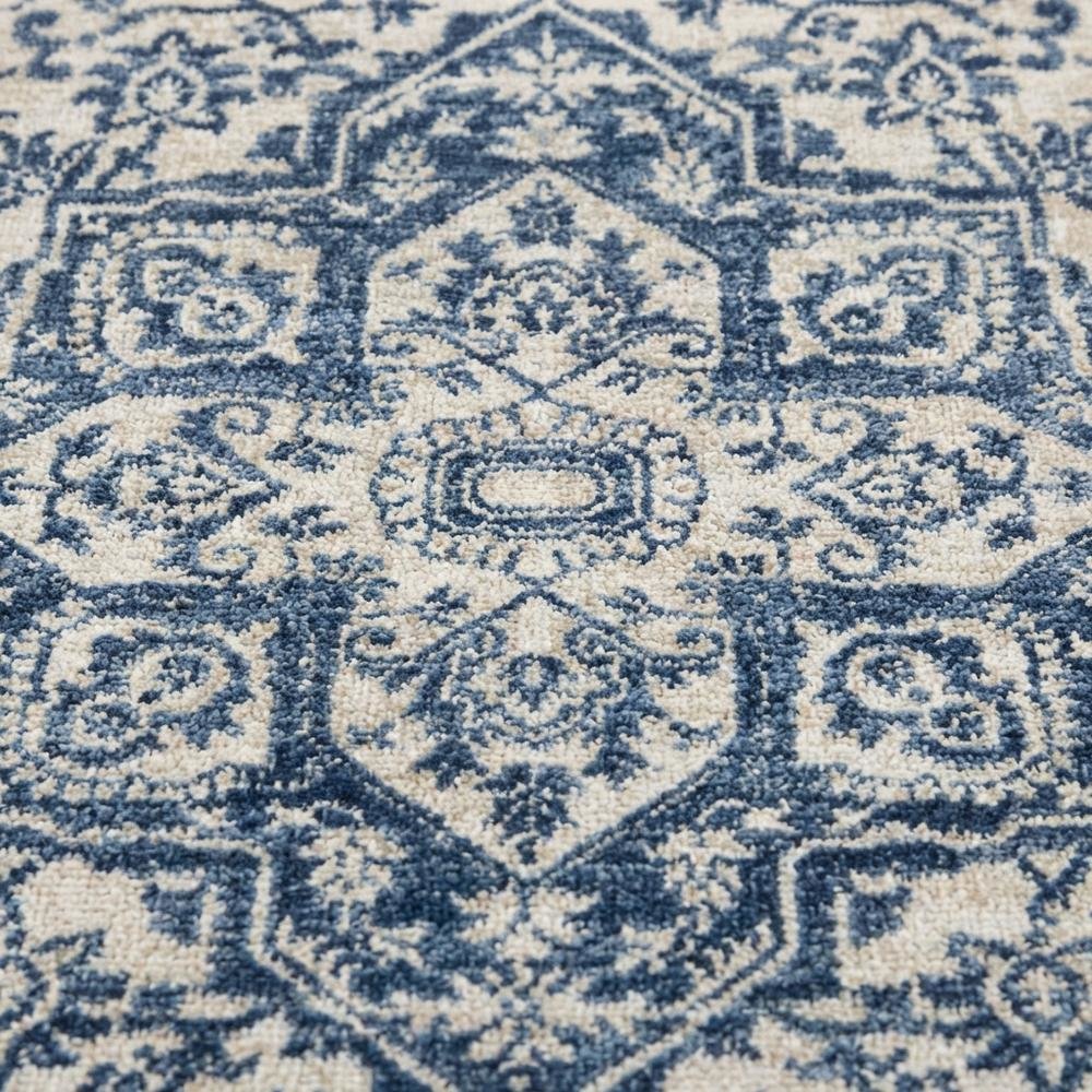 Navy and Light Grey Area Rug, Power Loomed Construction, Jute Backing, Rectangle. Picture 5