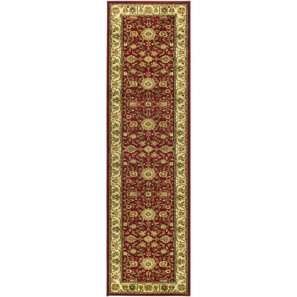 Red / Ivory Area Rug with Jute Backing & Power Loomed Construction, 2'-3" x 6'. Picture 4