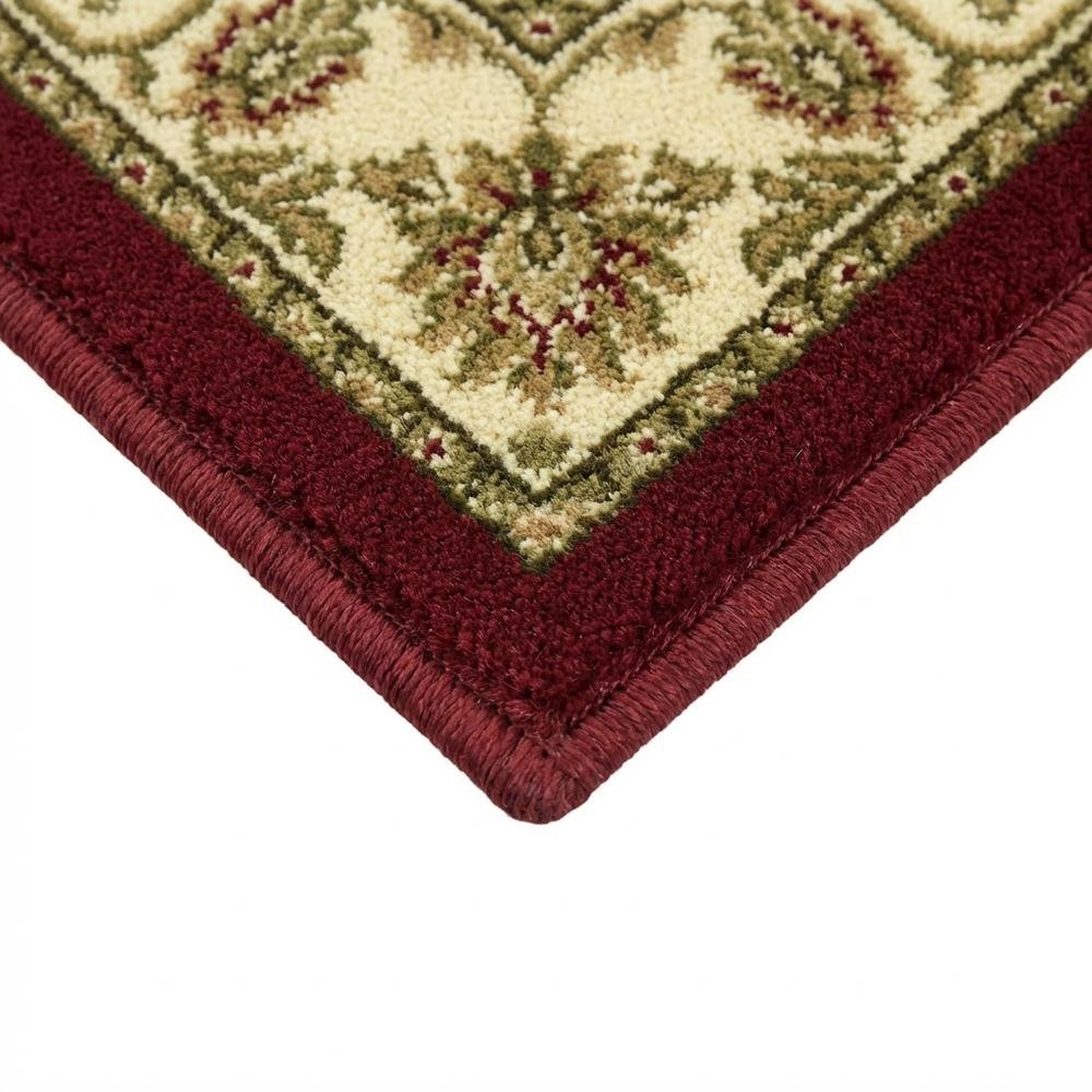 Red / Ivory Area Rug with Jute Backing & Power Loomed Construction, 2'-3" x 6'. Picture 6