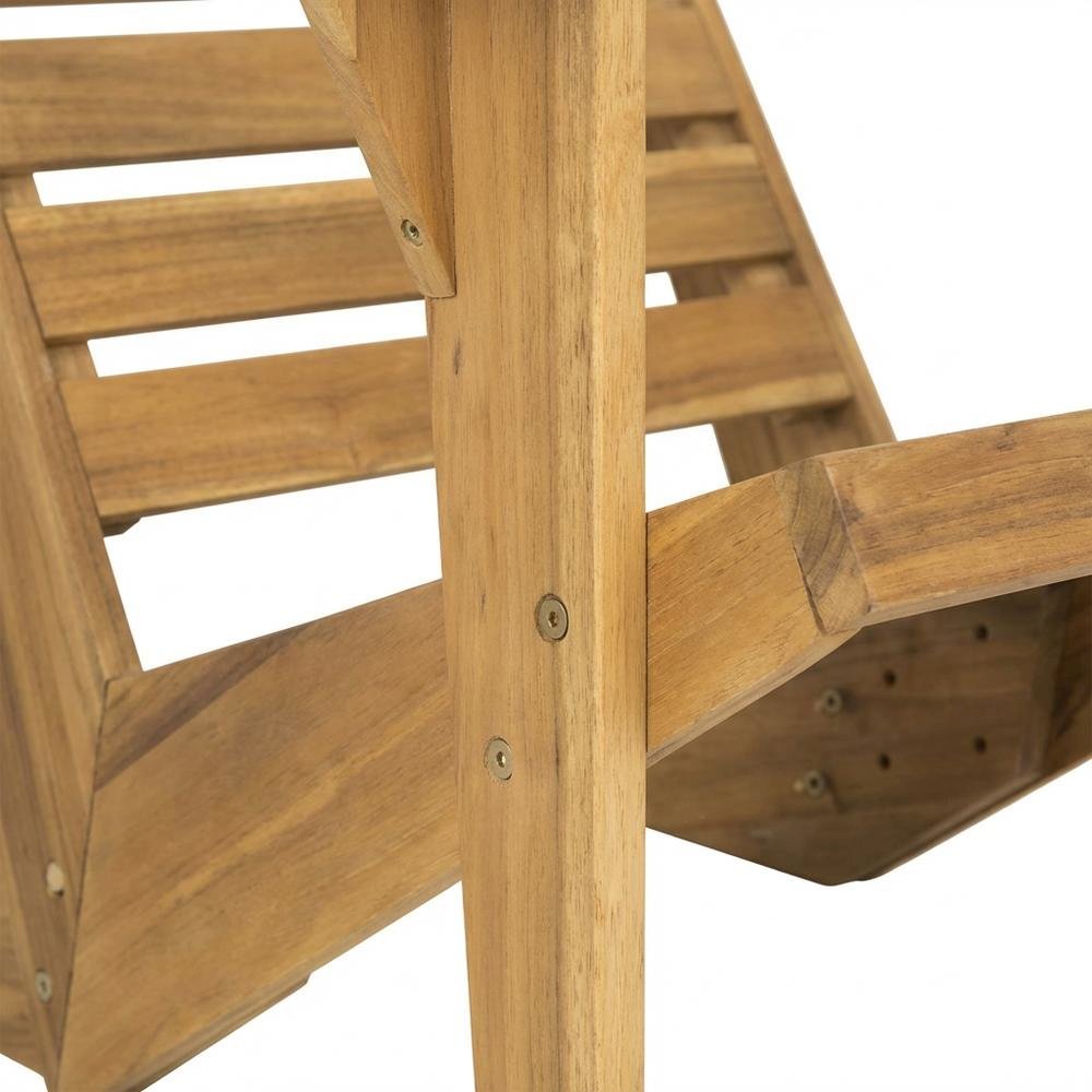 Wooden Acacia Adirondack Chair With Oil Finish And Comfortable Seat. Picture 6