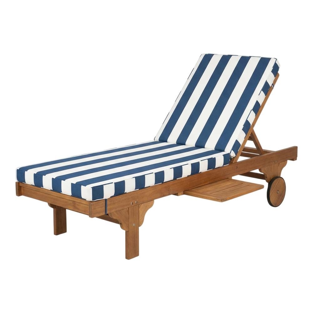 Outdoor lounge chair with side table, foam-filled upholstery, steel frame. Picture 1