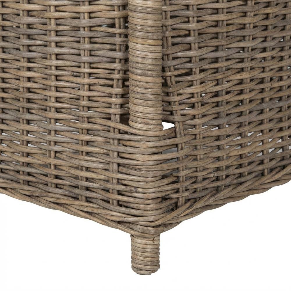 Outdoor Wicker Club Chair With Cotton Fabric And Kubu Frame. Picture 6