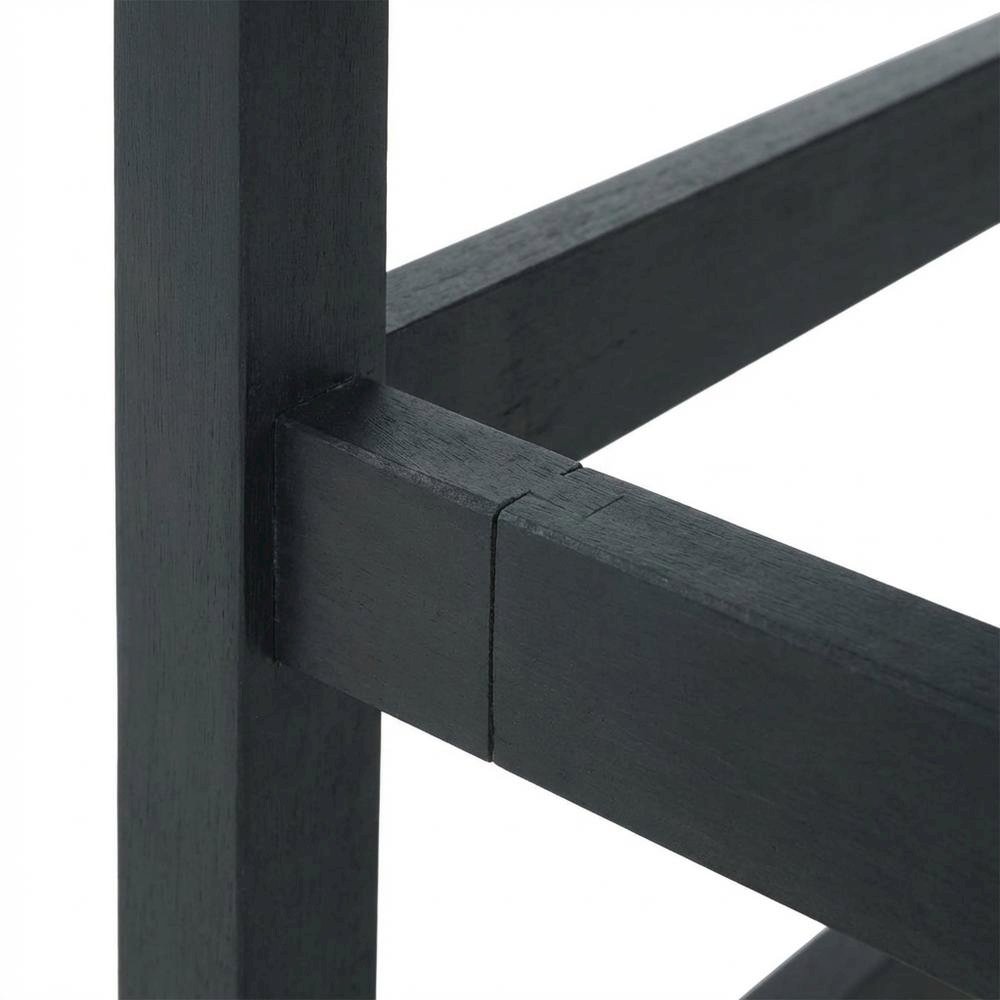 Dark Slate Grey Acacia Bench with Galvanized Steel Frame for Outdoor Use. Picture 5