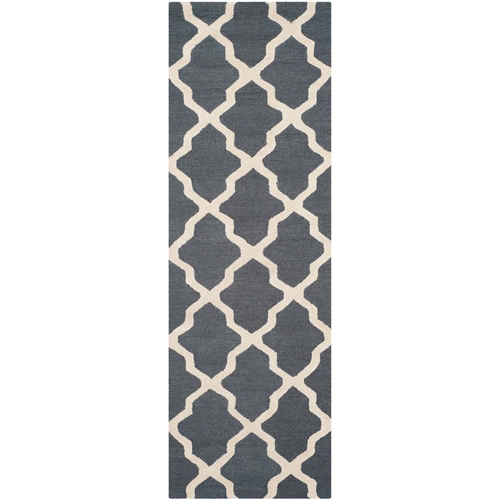CAMBRIDGE, DARK GREY / IVORY, 2'-6" X 8', Area Rug, CAM121X-28. Picture 1