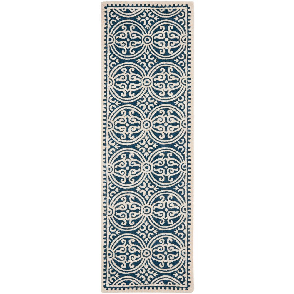 CAMBRIDGE, NAVY BLUE / IVORY, 2'-6" X 6', Area Rug, CAM123G-26. Picture 1