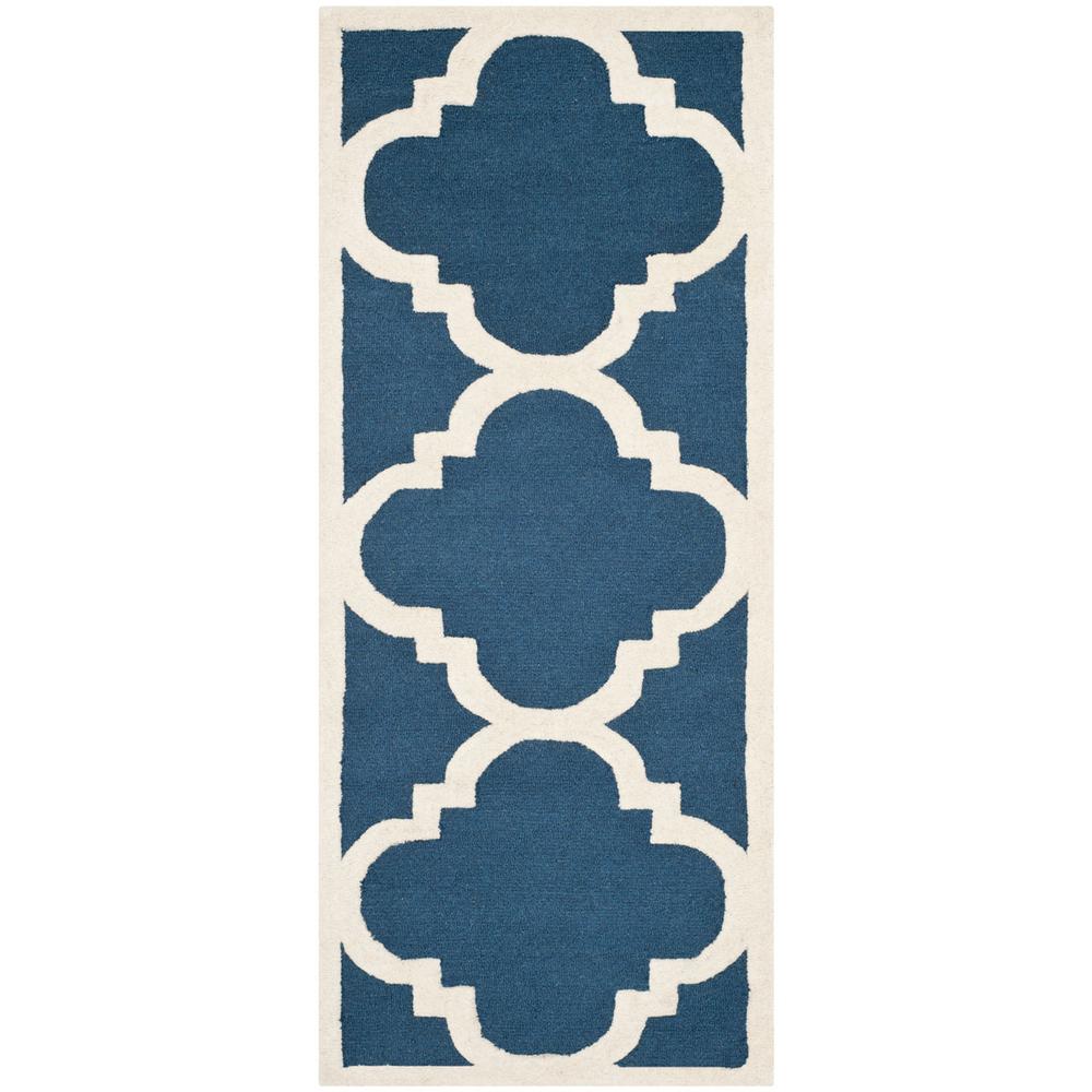 CAMBRIDGE, NAVY / IVORY, 2'-6" X 6', Area Rug, CAM140G-26. Picture 1