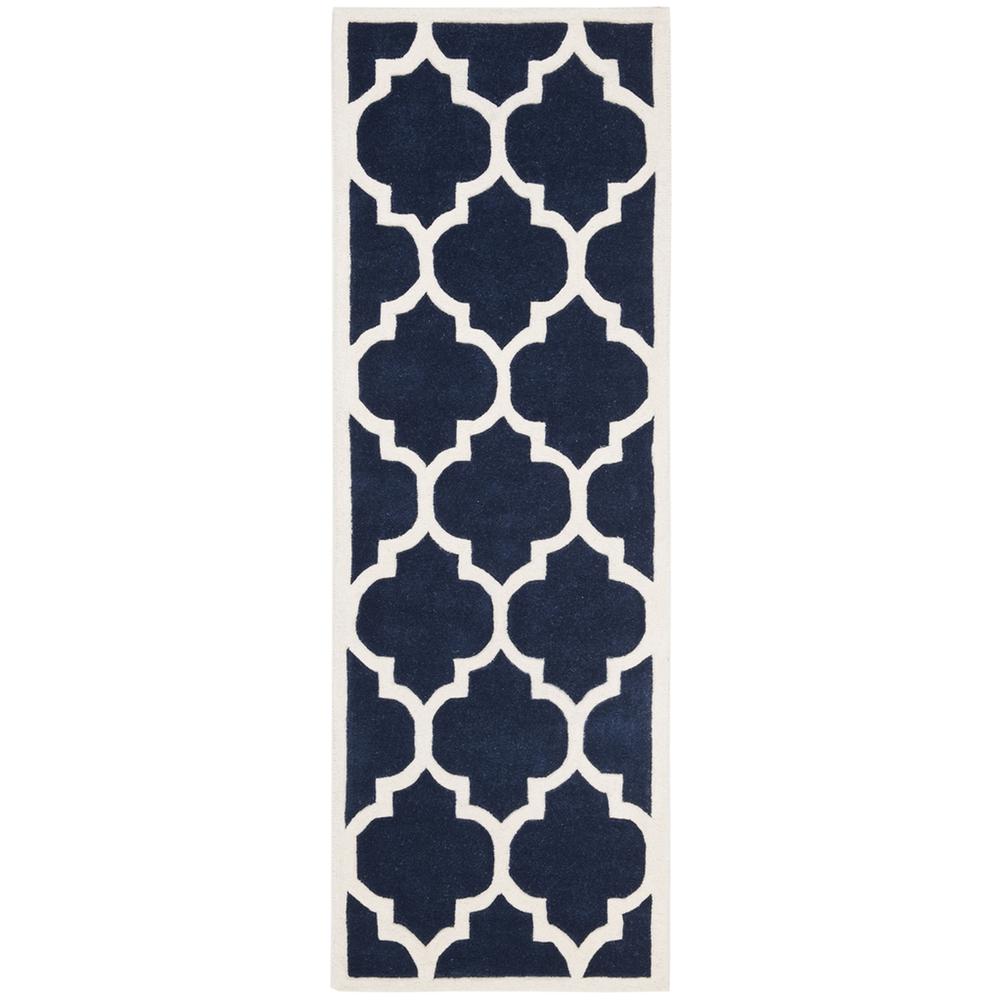 CHATHAM, DARK BLUE / IVORY, 2'-3" X 9', Area Rug, CHT733C-29. Picture 1