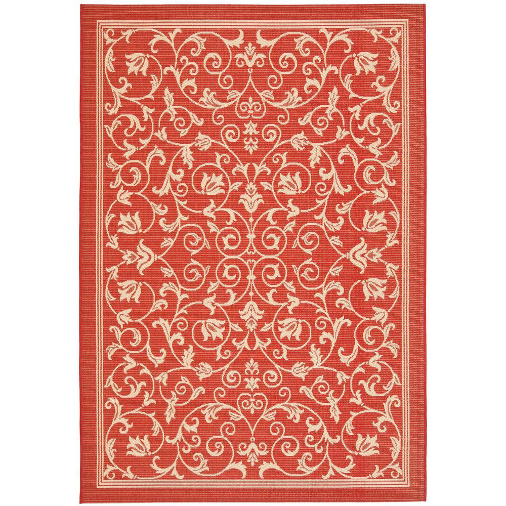 COURTYARD, RED / NATURAL, 6'-7" X 6'-7" Round, Area Rug, CY2098-3707-7R. Picture 1