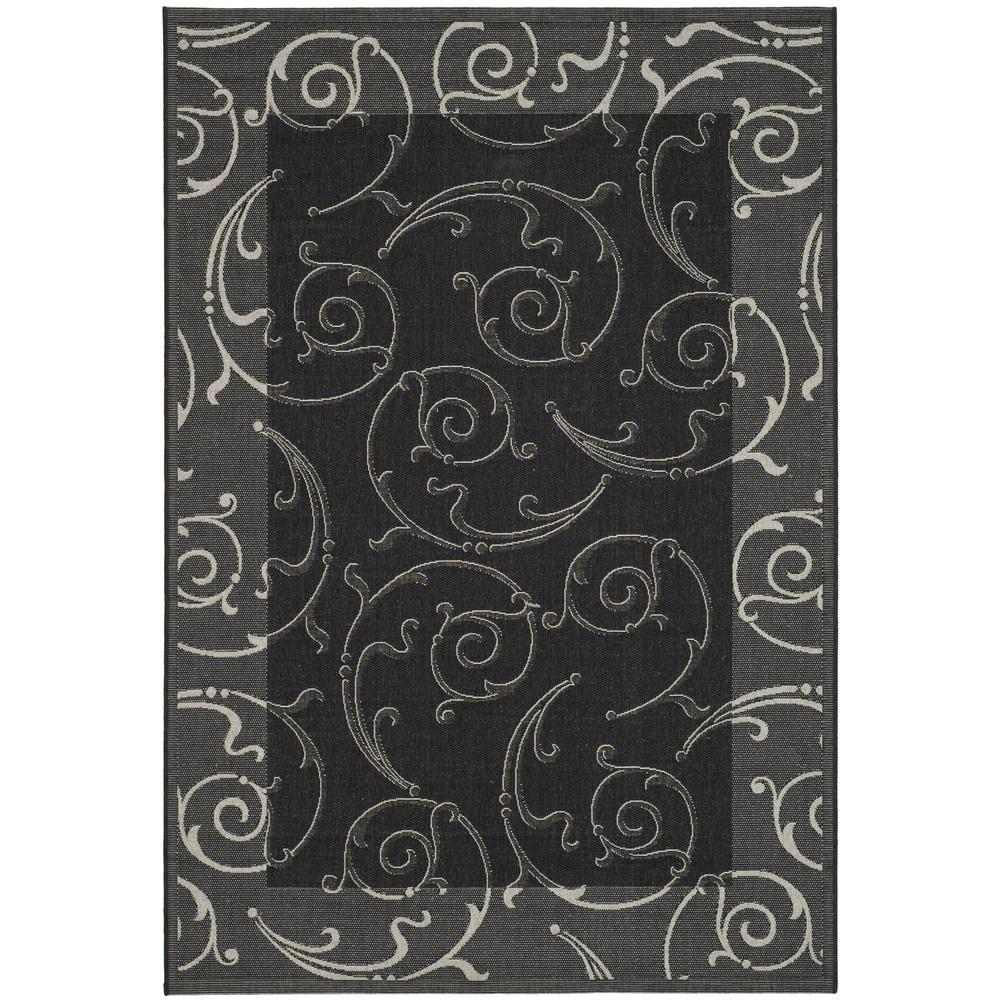 COURTYARD, BLACK / SAND, 5'-3" X 5'-3" Round, Area Rug, CY2665-3908-5R. Picture 1