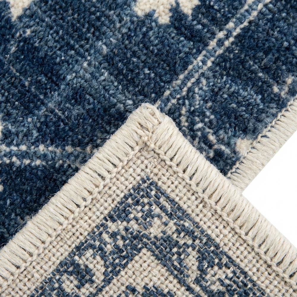 Navy and Light Grey Area Rug with Jute Backing and Power Loomed Construction. Picture 6