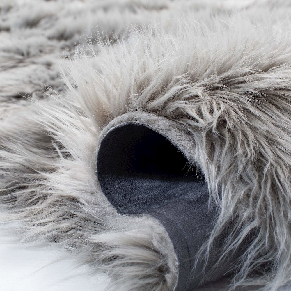 FAUX SHEEP SKIN, GREY, 6' X 9', Area Rug, FSS235D-6. Picture 5