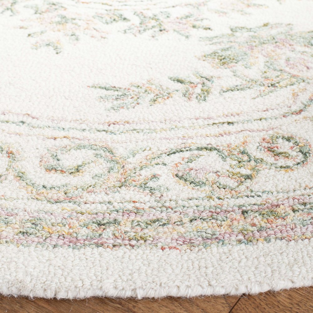 MICRO-LOOP, IVORY / FUCHSIA, 5' X 5' Round, Area Rug. Picture 4