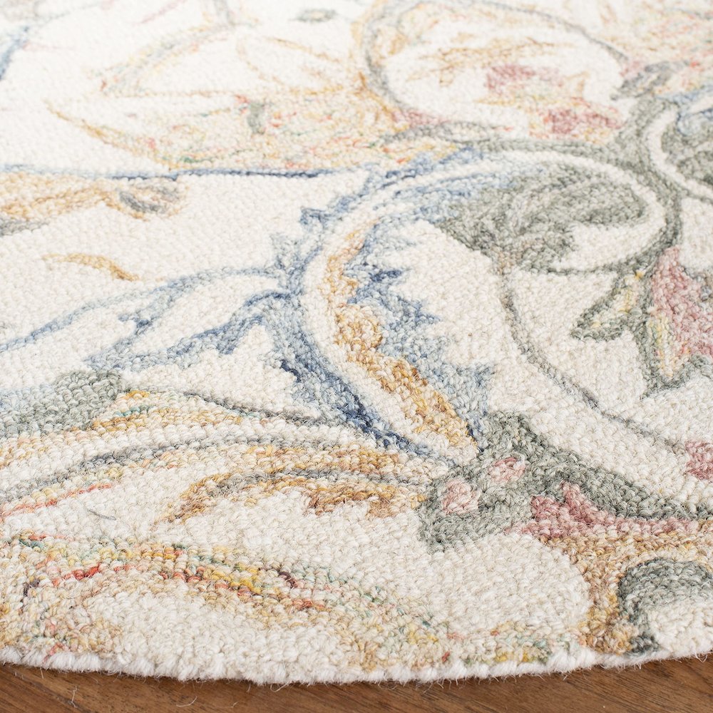 MICRO-LOOP, IVORY / BLUE, 5' X 5' Round, Area Rug, MLP901M-5R. Picture 4