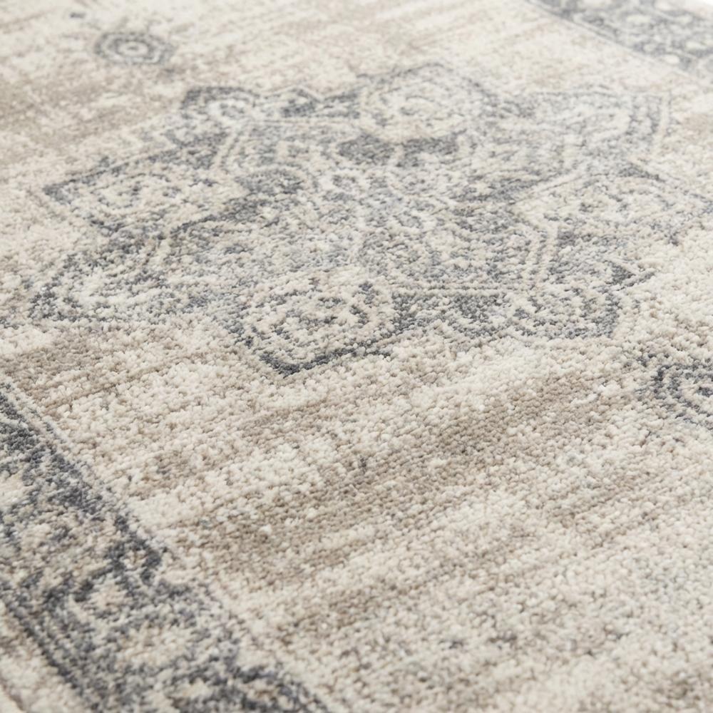 Cream and Grey Area Rug with Jute Backing and Power Loomed Construction, Runner. Picture 5