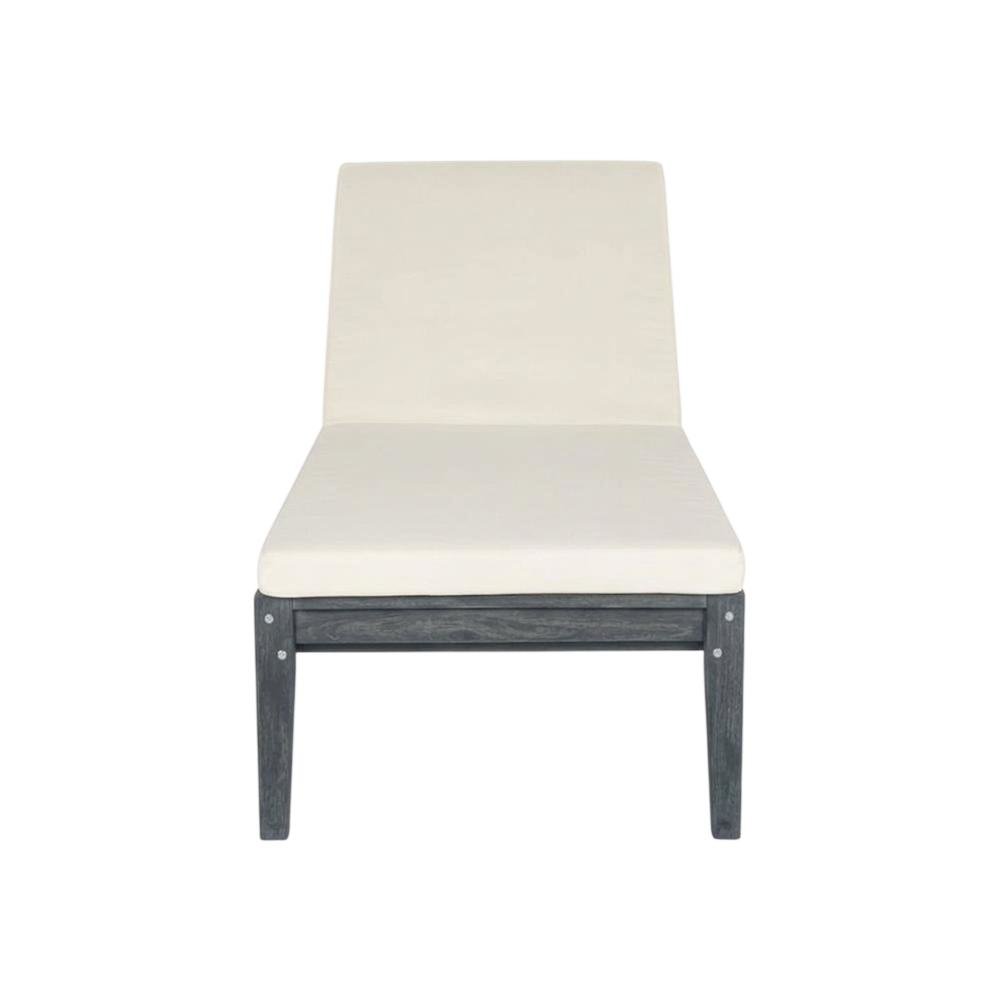 Gray Outdoor Sunlounger With Galvanized Steel Frame And Polyester Cushion. Picture 4