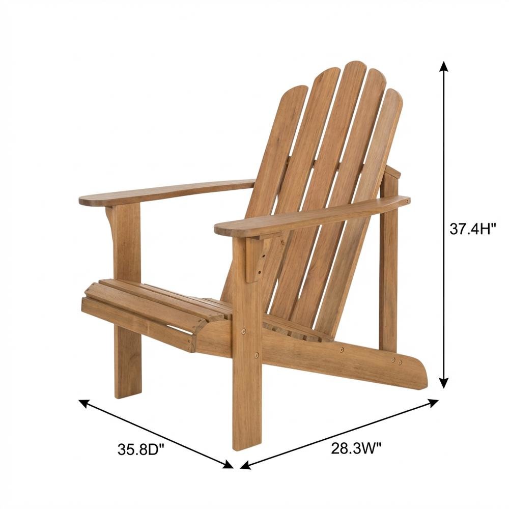 Eucalyptus Adirondack Chair in Finish with Galvanized Steel Hardware. Picture 7