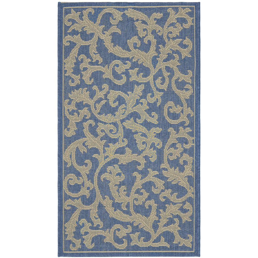 COURTYARD, BLUE / NATURAL, 6'-7" X 6'-7" Square, Area Rug, CY2653-3103-7SQ. Picture 1