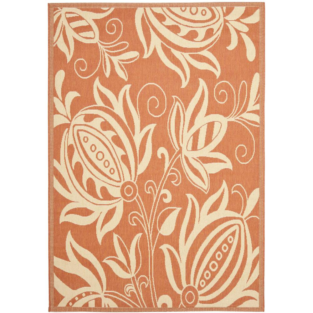 COURTYARD, TERRACOTTA / NATURAL, 6'-7" X 6'-7" Square, Area Rug, CY2961-3202-7SQ. Picture 1