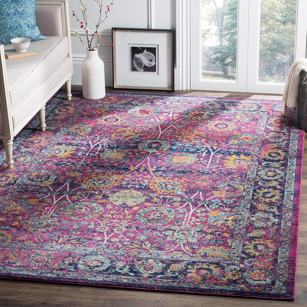 GRANADA, FUCHSIA / MULTI, 6'-7" X 9', Area Rug. Picture 2