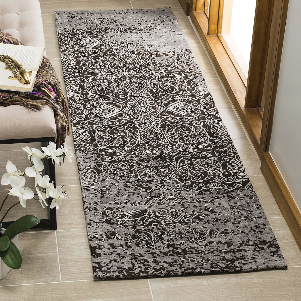 CLV-CLASSIC VINTAGE, SILVER / BROWN, 2'-3" X 8', Area Rug. Picture 1