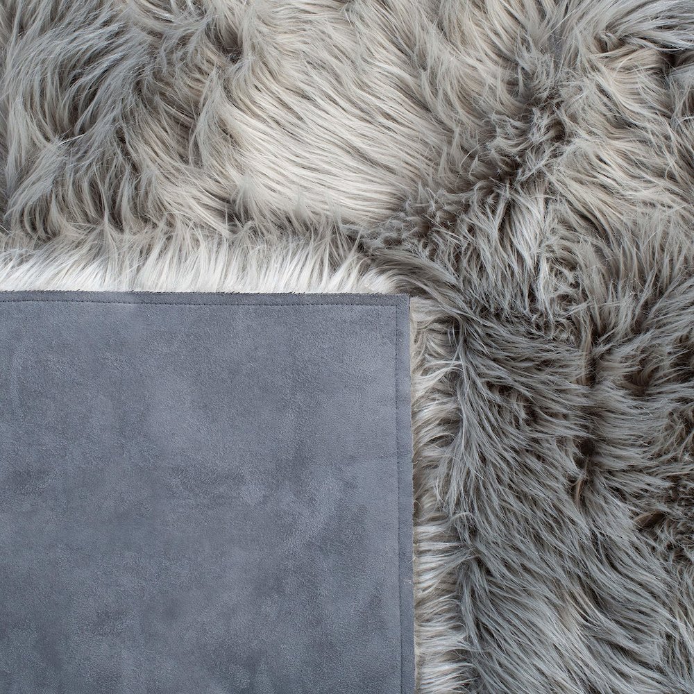 FAUX SHEEP SKIN, GREY, 6' X 9', Area Rug, FSS235D-6. Picture 7