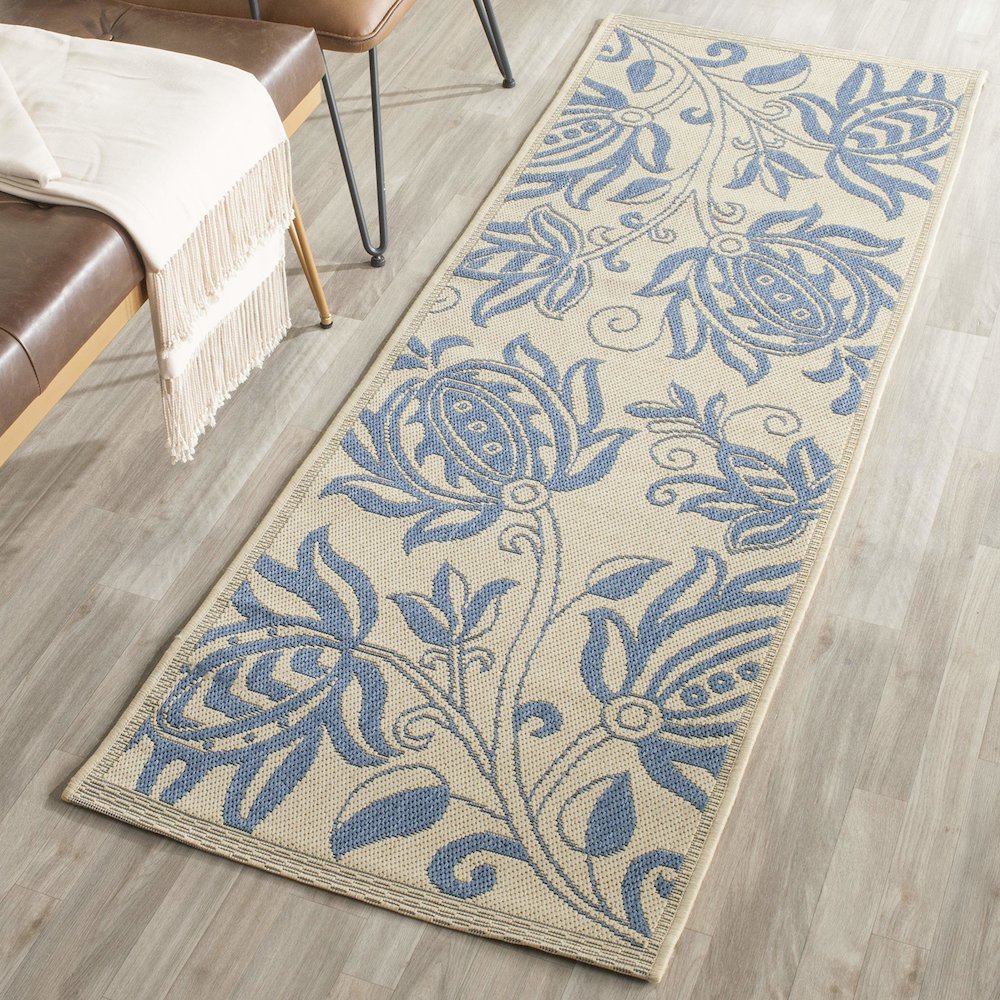 COURTYARD, NATURAL / BLUE, 2' X 3'-7", Area Rug, CY2961-3101-2. Picture 1
