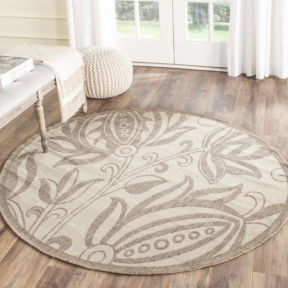 COURTYARD, NATURAL / BROWN, 6'-7" X 6'-7" Round, Area Rug, CY2961-3001-7R. Picture 1