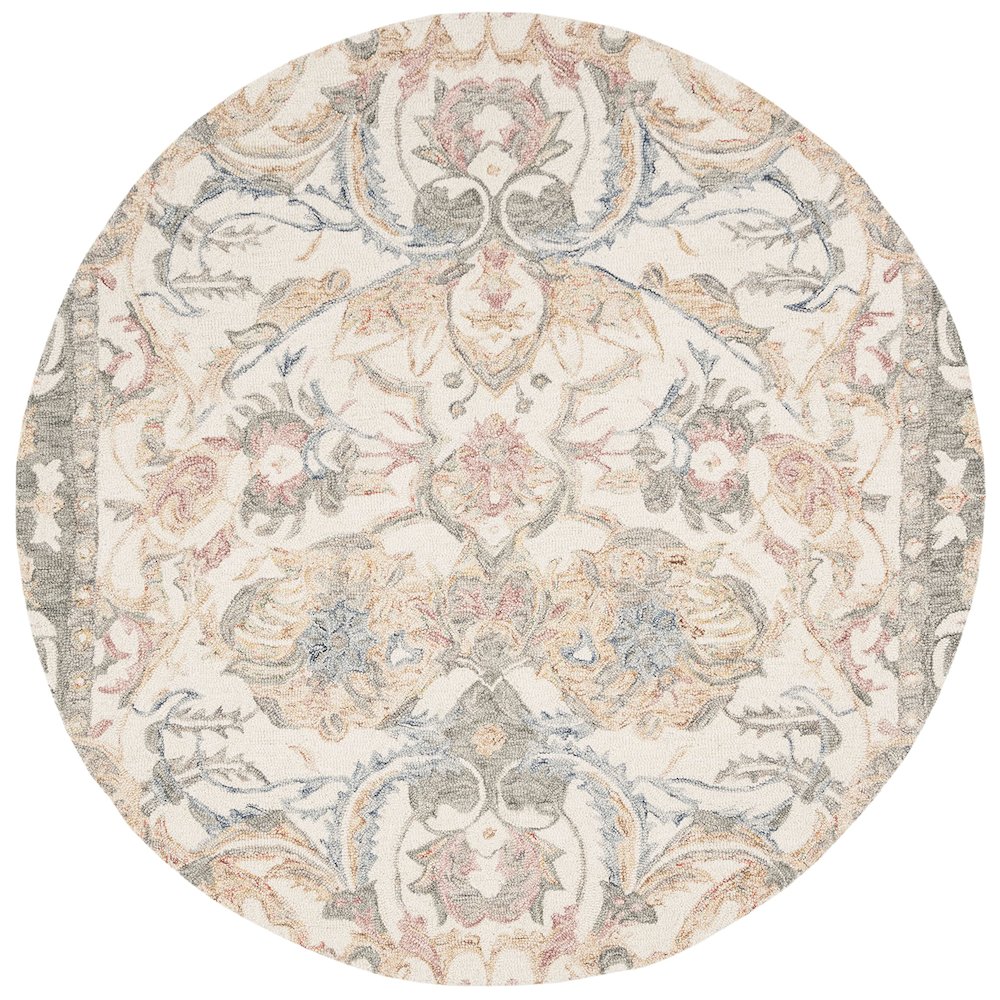 MICRO-LOOP, IVORY / BLUE, 5' X 5' Round, Area Rug, MLP901M-5R. Picture 3