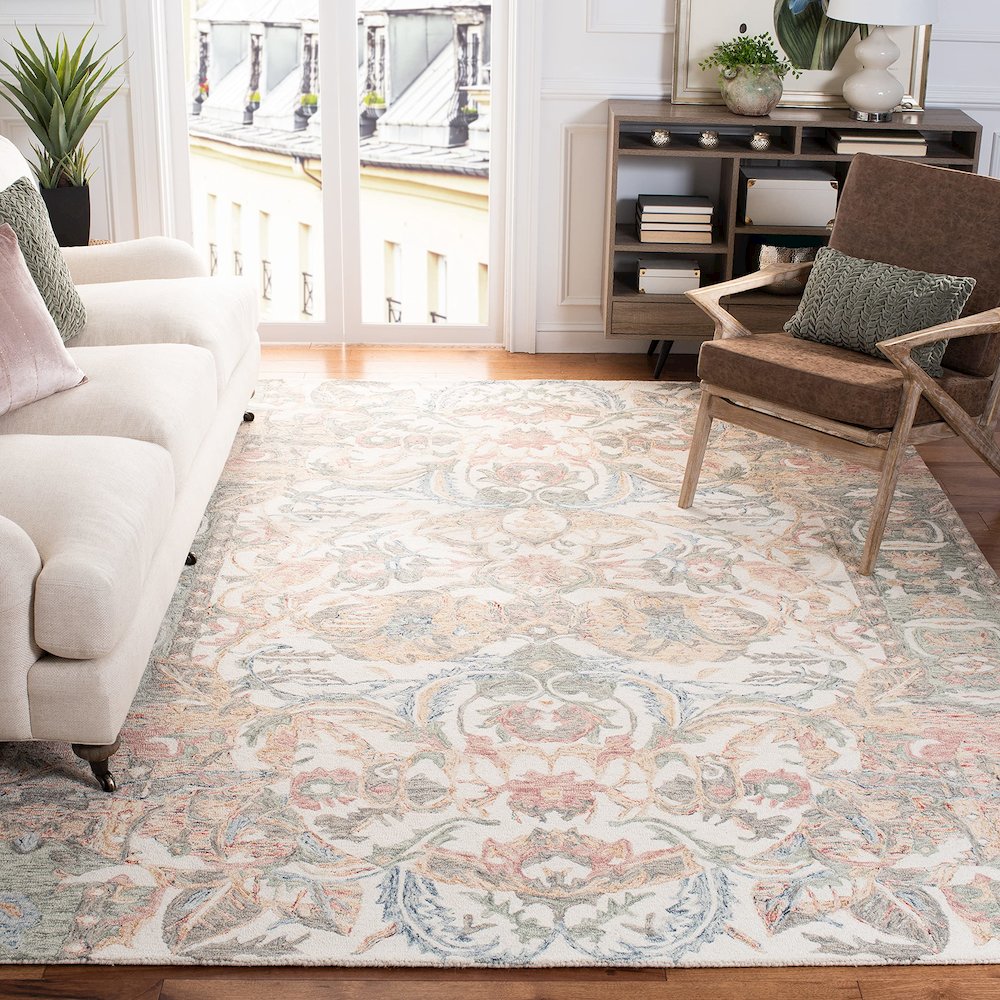 MICRO-LOOP, IVORY / BLUE, 5' X 8', Area Rug, MLP901M-5. Picture 1