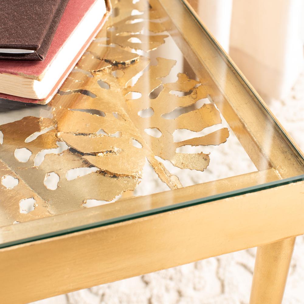 Leilani Palm Leaf Side Table, Gold Leaf. Picture 2
