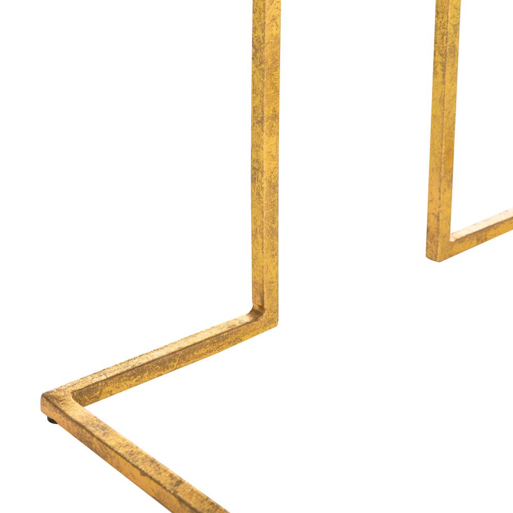Amarylis Greek Key Side Table, Black/Gold. Picture 4