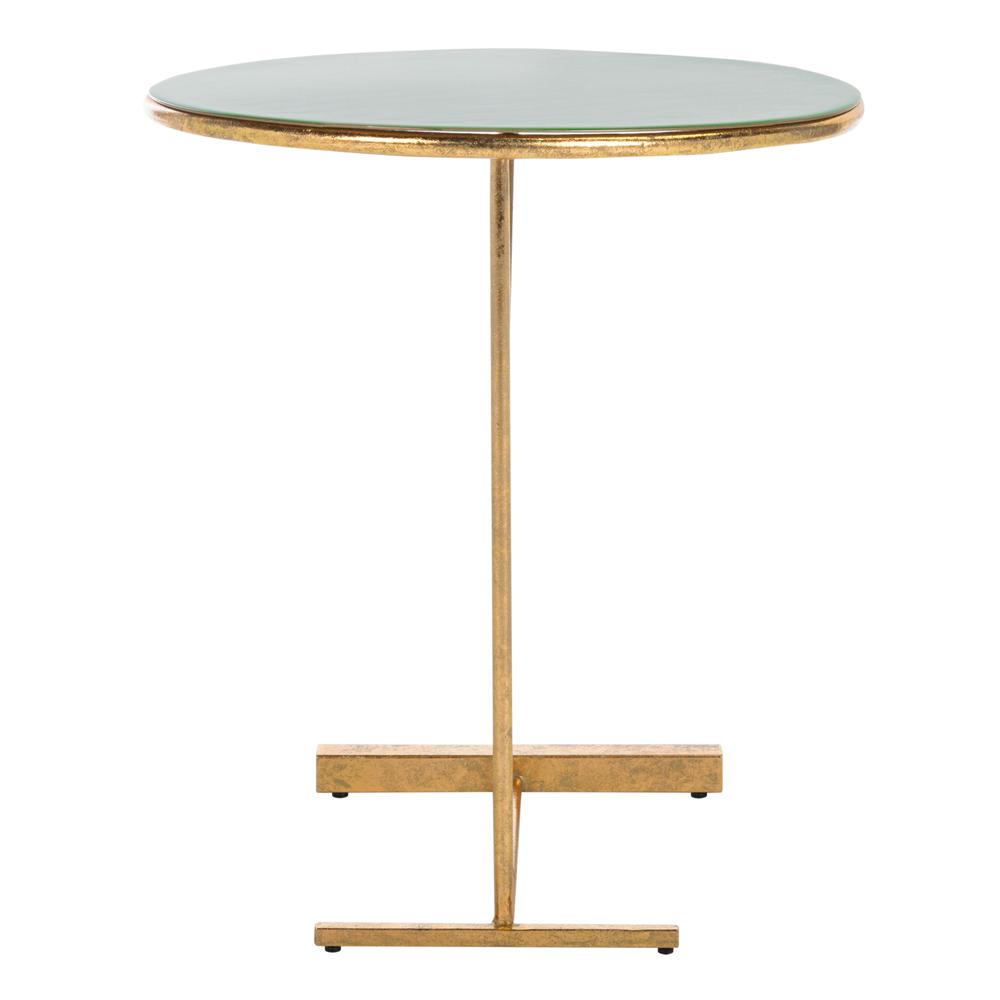 Sionne Round C Table, Hunter Green/Gold. Picture 2