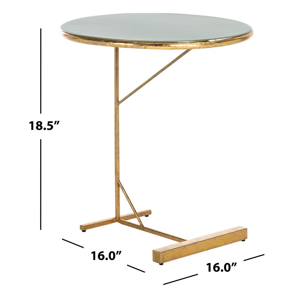 Sionne Round C Table, Hunter Green/Gold. Picture 5