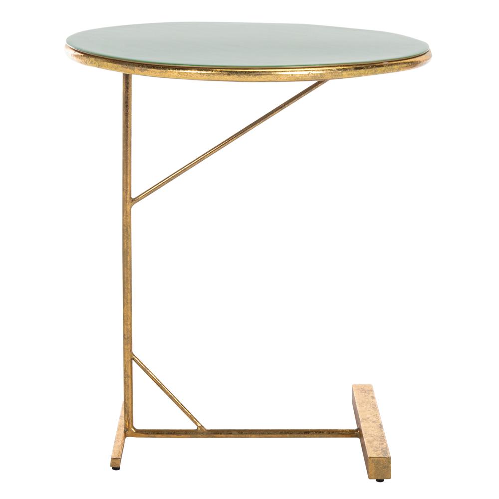 Sionne Round C Table, Hunter Green/Gold. Picture 9