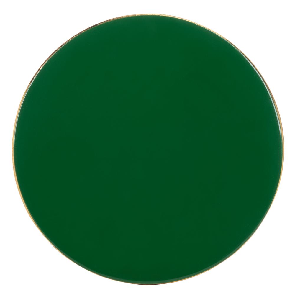 Sionne Round C Table, Hunter Green/Gold. Picture 10