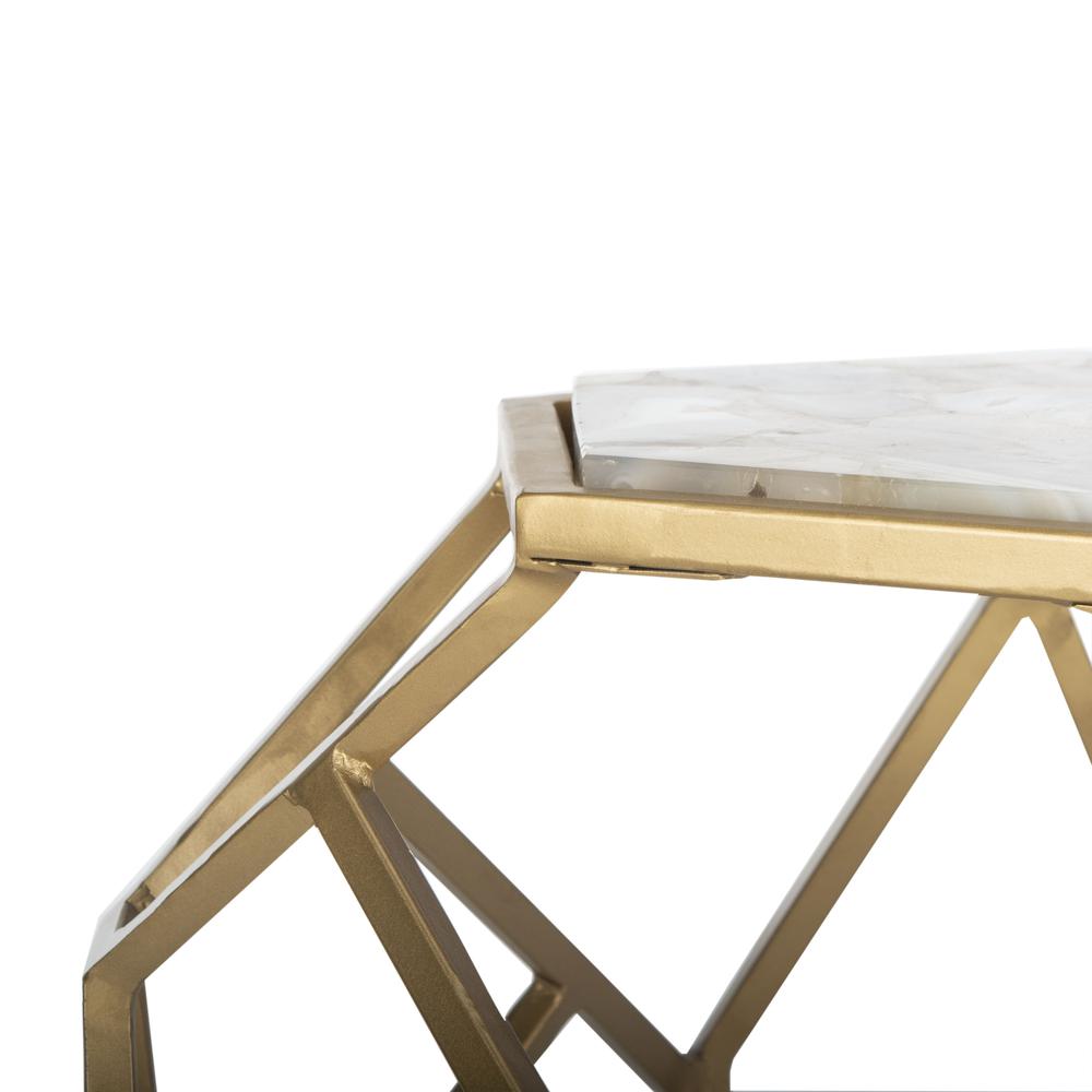 Ava Geometric Accent Table, Multi/Gold. Picture 3