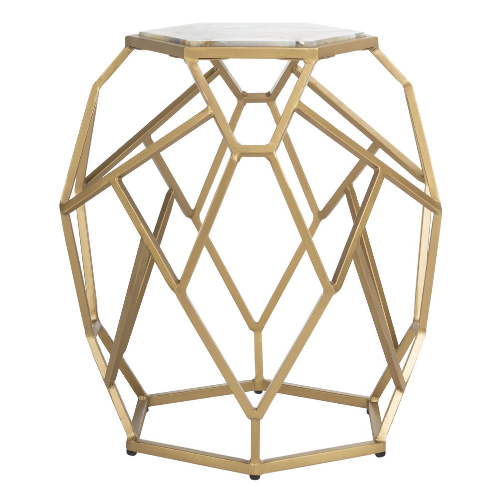 Ava Geometric Accent Table, Multi/Gold. Picture 7