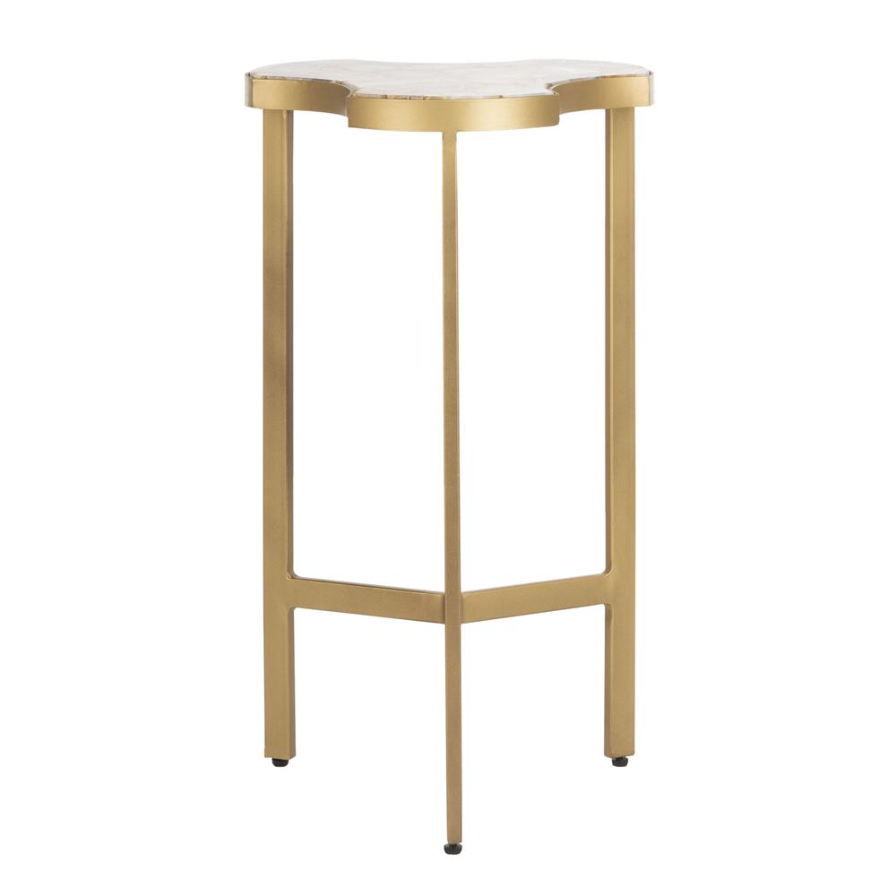 Suki Agate Tripod Accent Table, White/Gold. Picture 2