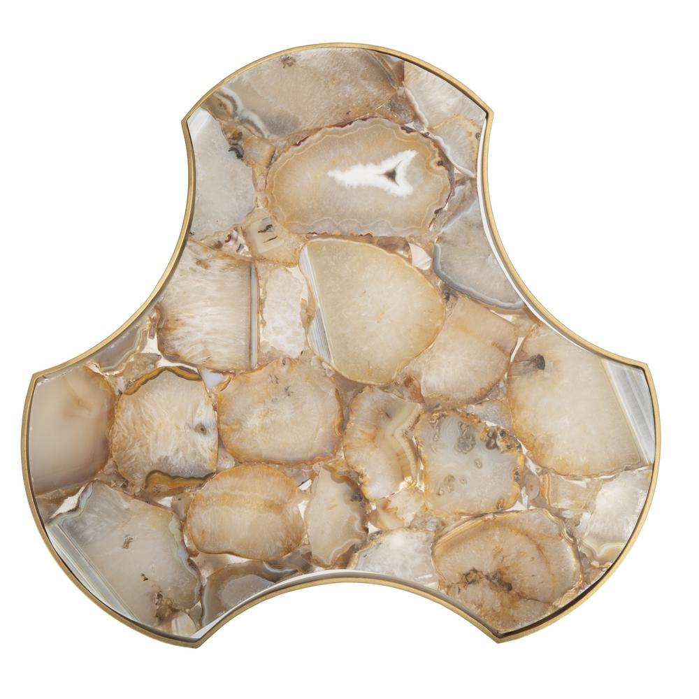 Suki Agate Tripod Accent Table, White/Gold. Picture 9
