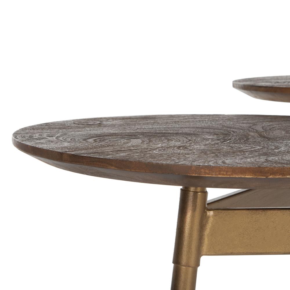 Ian 3 Circle Accent Table, Rustic Honey/Gold. Picture 2