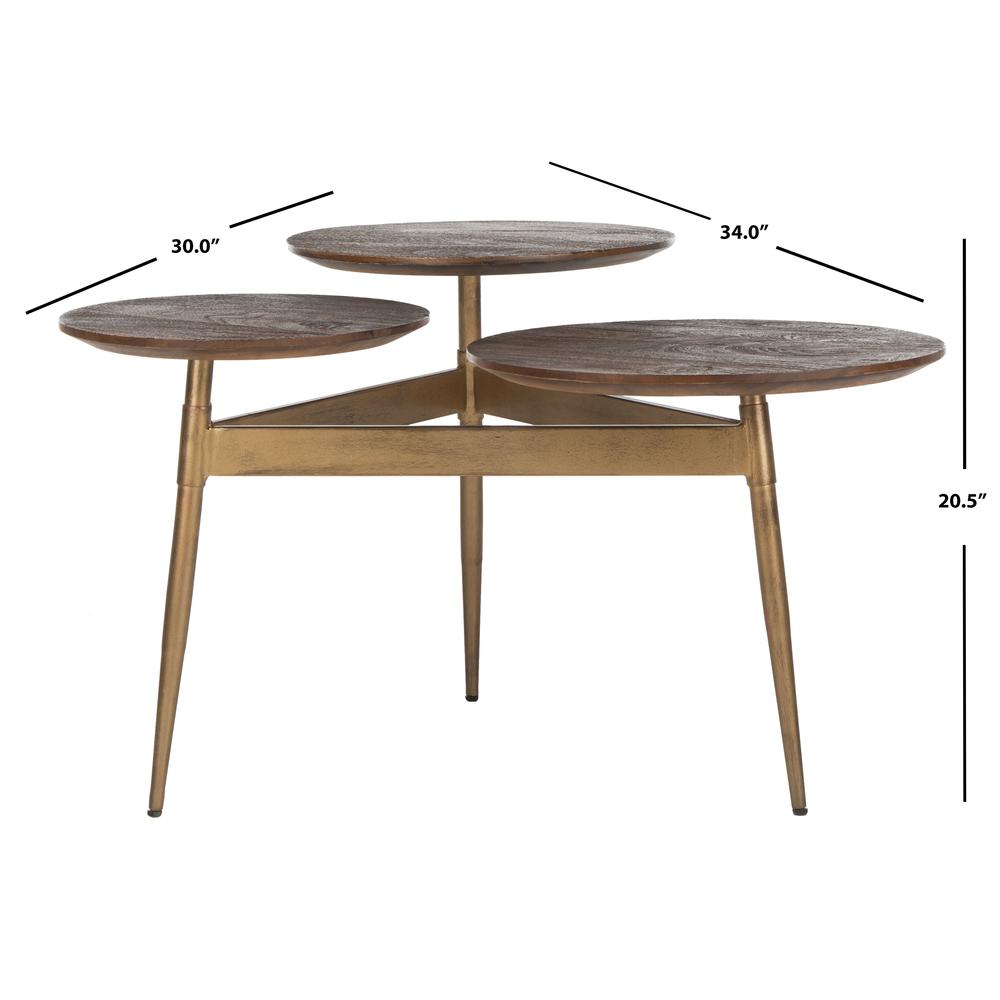 Ian 3 Circle Accent Table, Rustic Honey/Gold. Picture 3