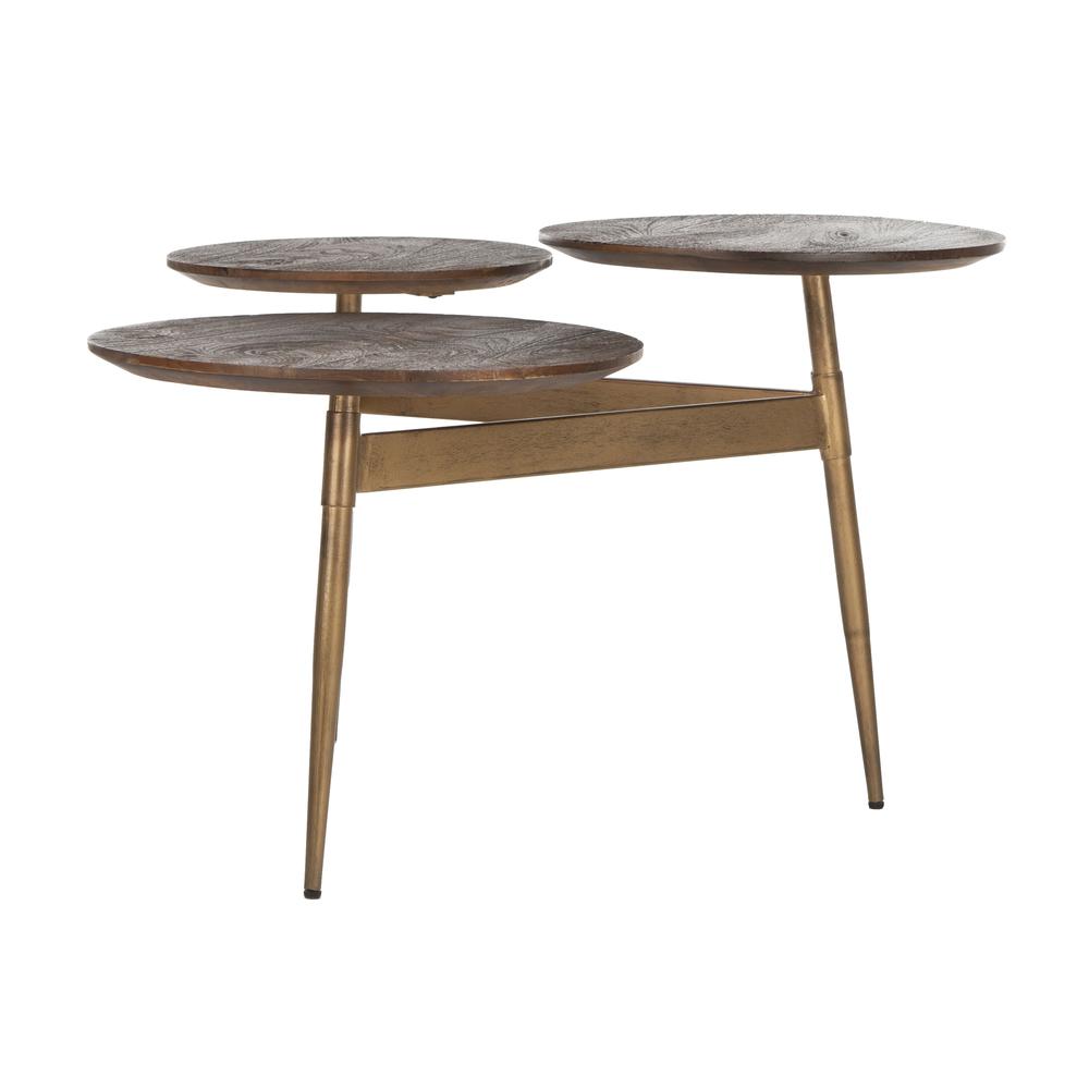 Ian 3 Circle Accent Table, Rustic Honey/Gold. Picture 6