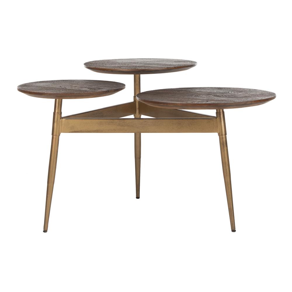 Ian 3 Circle Accent Table, Rustic Honey/Gold. Picture 7