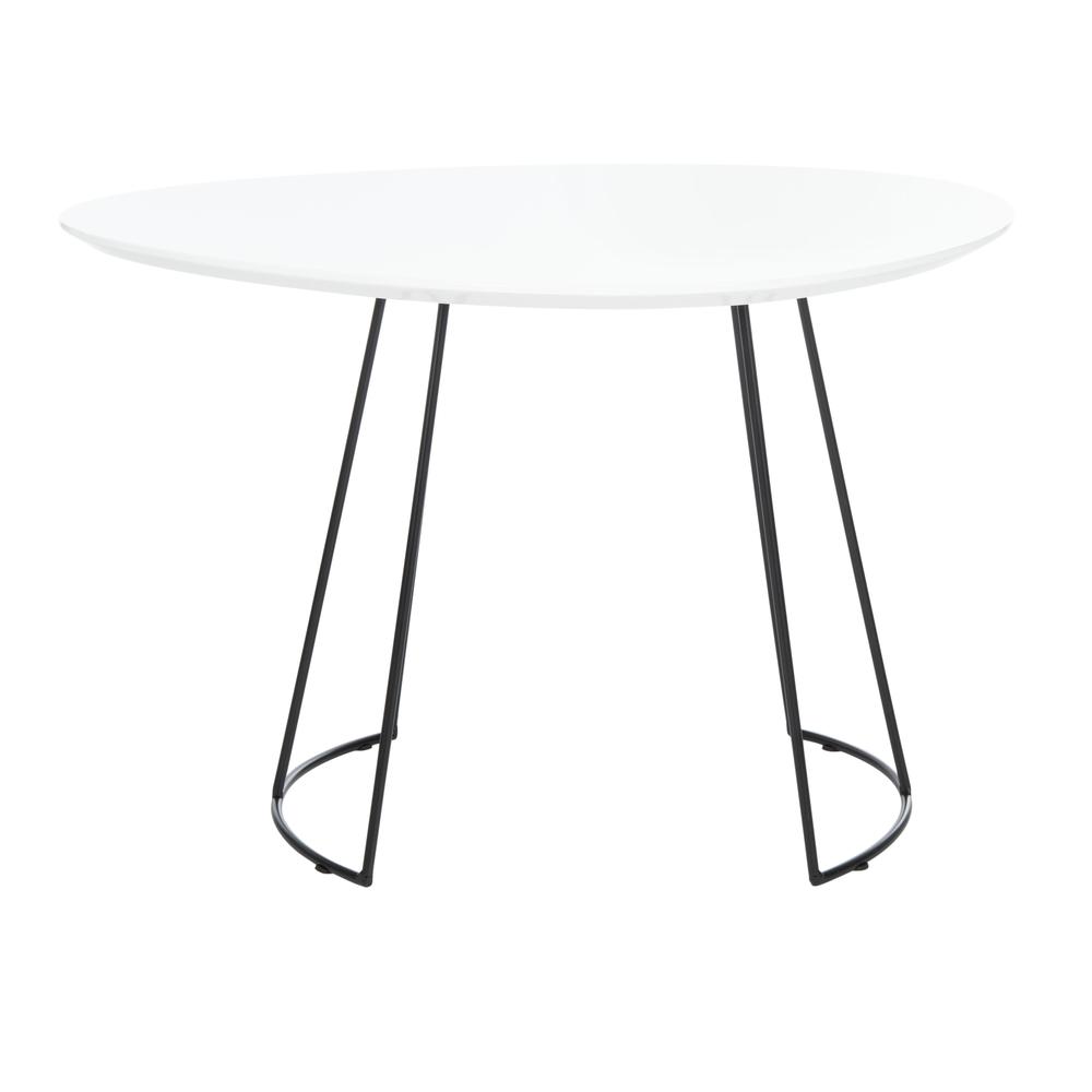 Brooks Side Table, Lacqure White/Black. Picture 1