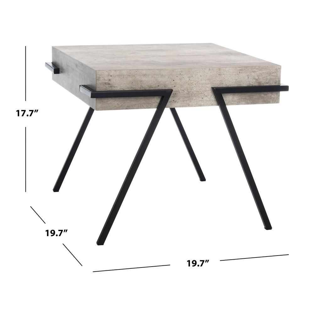 Jett Square Accent Table, Light Grey/Black. Picture 4