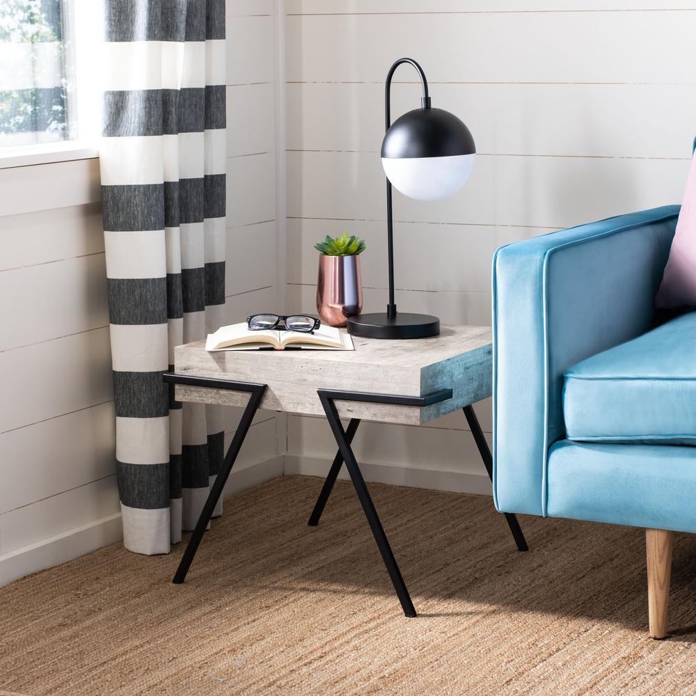 Jett Square Accent Table, Light Grey/Black. Picture 6