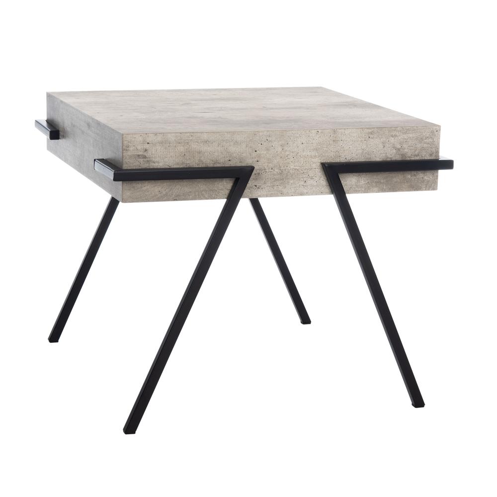 Jett Square Accent Table, Light Grey/Black. Picture 7