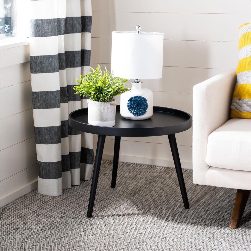 Fritz Round Tray Top Side Table, Black. Picture 5